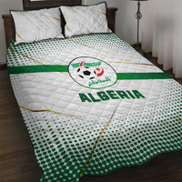 Algeria Soccer Quilt Bed Set with Desert Warriors Text and National Flag Design