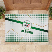 Algeria Soccer Rubber Doormat with Desert Warriors Text and National Flag Design