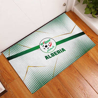 Algeria Soccer Rubber Doormat with Desert Warriors Text and National Flag Design