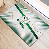 Algeria Soccer Rubber Doormat with Desert Warriors Text and National Flag Design