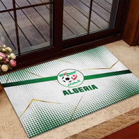 Algeria Soccer Rubber Doormat with Desert Warriors Text and National Flag Design