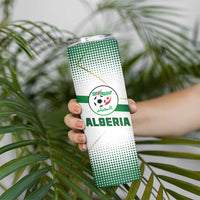 Algeria Soccer Skinny Tumbler with Desert Warriors Text and National Flag Design