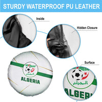 Algeria Soccer Spare Tire Cover with Desert Warriors Text and National Flag Design