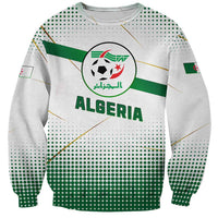 Algeria Soccer Sweatshirt with Desert Warriors Text and National Flag Design