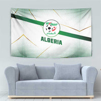 Algeria Soccer Tapestry with Desert Warriors Text and National Flag Design