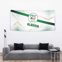 Algeria Soccer Tapestry with Desert Warriors Text and National Flag Design