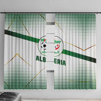 Algeria Soccer Window Curtain with Desert Warriors Text and National Flag Design