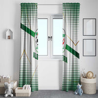 Algeria Soccer Window Curtain with Desert Warriors Text and National Flag Design