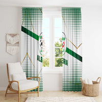 Algeria Soccer Window Curtain with Desert Warriors Text and National Flag Design