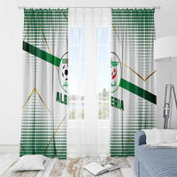 Algeria Soccer Window Curtain with Desert Warriors Text and National Flag Design