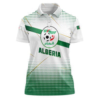 Algeria Soccer Women Polo Shirt with Desert Warriors Text and National Flag Design