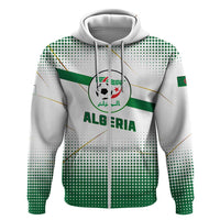 Algeria Soccer Zip Hoodie with Desert Warriors Text and National Flag Design
