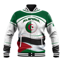 Algeria Baseball Jacket with National Flag and Coat of Arms Crest Design