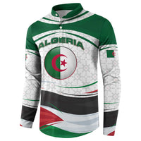 Algeria Button Sweatshirt with National Flag and Coat of Arms Crest Design