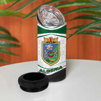 Algeria 4 in 1 Can Cooler Tumbler with National Flag and Coat of Arms Crest Design