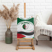Algeria Canvas Wall Art with National Flag and Coat of Arms Crest Design