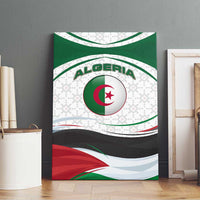 Algeria Canvas Wall Art with National Flag and Coat of Arms Crest Design