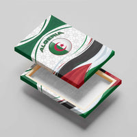 Algeria Canvas Wall Art with National Flag and Coat of Arms Crest Design