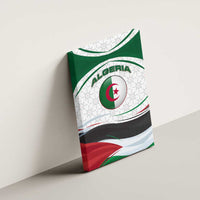 Algeria Canvas Wall Art with National Flag and Coat of Arms Crest Design