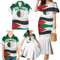 Algeria Family Matching Mermaid Dress and Hawaiian Shirt with National Flag and Coat of Arms Crest Design