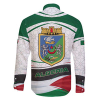 Algeria Family Matching Off Shoulder Maxi Dress and Hawaiian Shirt with National Flag and Coat of Arms Crest Design