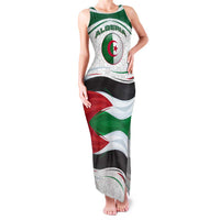 Algeria Family Matching Tank Maxi Dress and Hawaiian Shirt with National Flag and Coat of Arms Crest Design