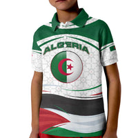 Algeria Kid Polo Shirt with National Flag and Coat of Arms Crest Design
