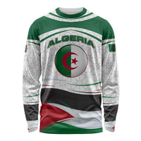 Algeria Long Sleeve Shirt with National Flag and Coat of Arms Crest Design