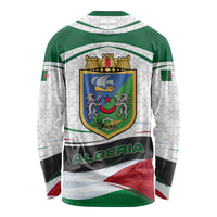 Algeria Long Sleeve Shirt with National Flag and Coat of Arms Crest Design