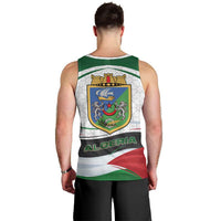 Algeria Men Tank Top with National Flag and Coat of Arms Crest Design