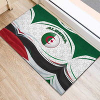 Algeria Rubber Doormat with National Flag and Coat of Arms Crest Design