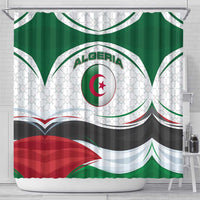 Algeria Shower Curtain with National Flag and Coat of Arms Crest Design