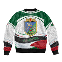 Algeria Sleeve Zip Bomber Jacket with National Flag and Coat of Arms Crest Design