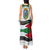 Algeria Tank Maxi Dress with National Flag and Coat of Arms Crest Design