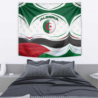Algeria Tapestry with National Flag and Coat of Arms Crest Design