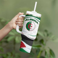 Algeria Tumbler With Handle with National Flag and Coat of Arms Crest Design