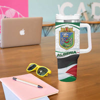 Algeria Tumbler With Handle with National Flag and Coat of Arms Crest Design