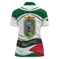 Algeria Women Polo Shirt with National Flag and Coat of Arms Crest Design