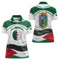 Algeria Women Polo Shirt with National Flag and Coat of Arms Crest Design