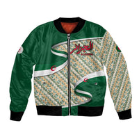 Algeria Bomber Jacket with Arabic Calligraphy and Traditional Pattern Design