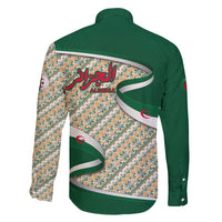 Algeria Family Matching Long Sleeve Bodycon Dress and Hawaiian Shirt with Arabic Calligraphy and Traditional Pattern Design