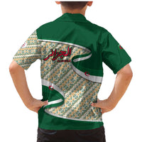 Algeria Family Matching Mermaid Dress and Hawaiian Shirt with Arabic Calligraphy and Traditional Pattern Design