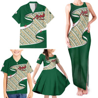 Algeria Family Matching Tank Maxi Dress and Hawaiian Shirt with Arabic Calligraphy and Traditional Pattern Design