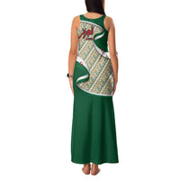 Algeria Family Matching Tank Maxi Dress and Hawaiian Shirt with Arabic Calligraphy and Traditional Pattern Design