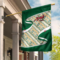 Algeria Garden Flag with Arabic Calligraphy and Traditional Pattern Design