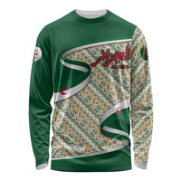 Algeria Long Sleeve Shirt with Arabic Calligraphy and Traditional Pattern Design