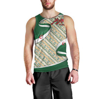 Algeria Men Tank Top with Arabic Calligraphy and Traditional Pattern Design