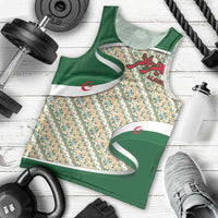 Algeria Men Tank Top with Arabic Calligraphy and Traditional Pattern Design