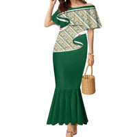 Algeria Mermaid Dress with Arabic Calligraphy and Traditional Pattern Design