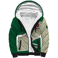Algeria Sherpa Hoodie with Arabic Calligraphy and Traditional Pattern Design